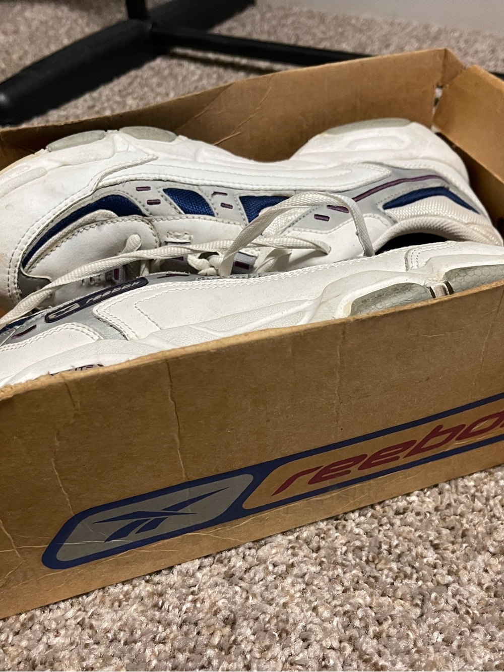 Vintage Y2K Reebok DMX Cross Trainers Chunky White Navy 2-60694 Women’s 9 OG Box